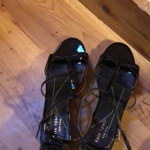 Black patent leather Kate Spade sandals